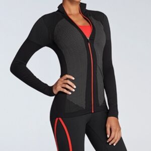 Fabletics Workout Zipup Grey Athletic Longsleve